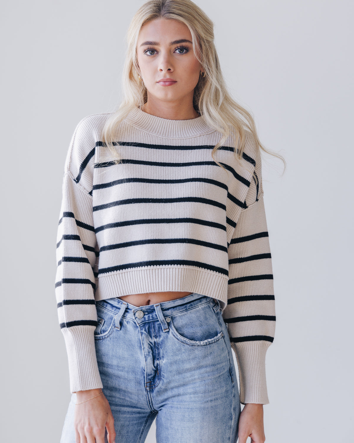 Easy Street Stripe Crop Pullover