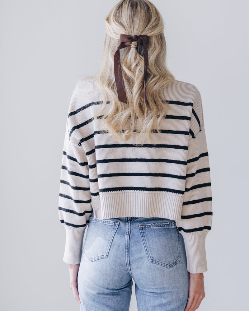 Easy Street Stripe Crop Pullover