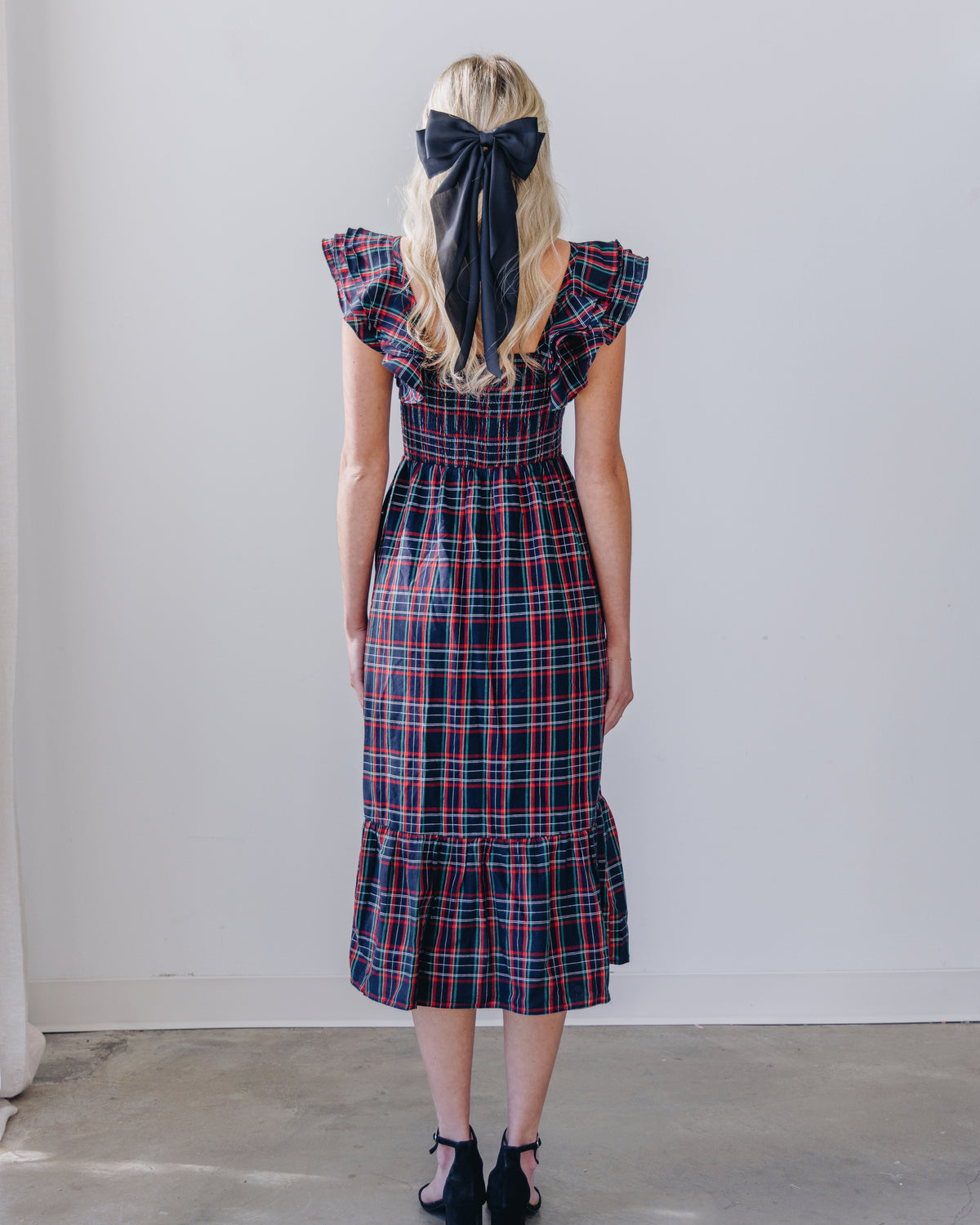 Caroline Plaid Midi Dress