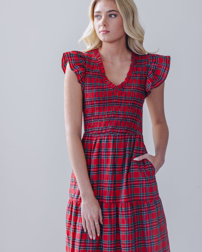 Rachel Plaid Midi Dress