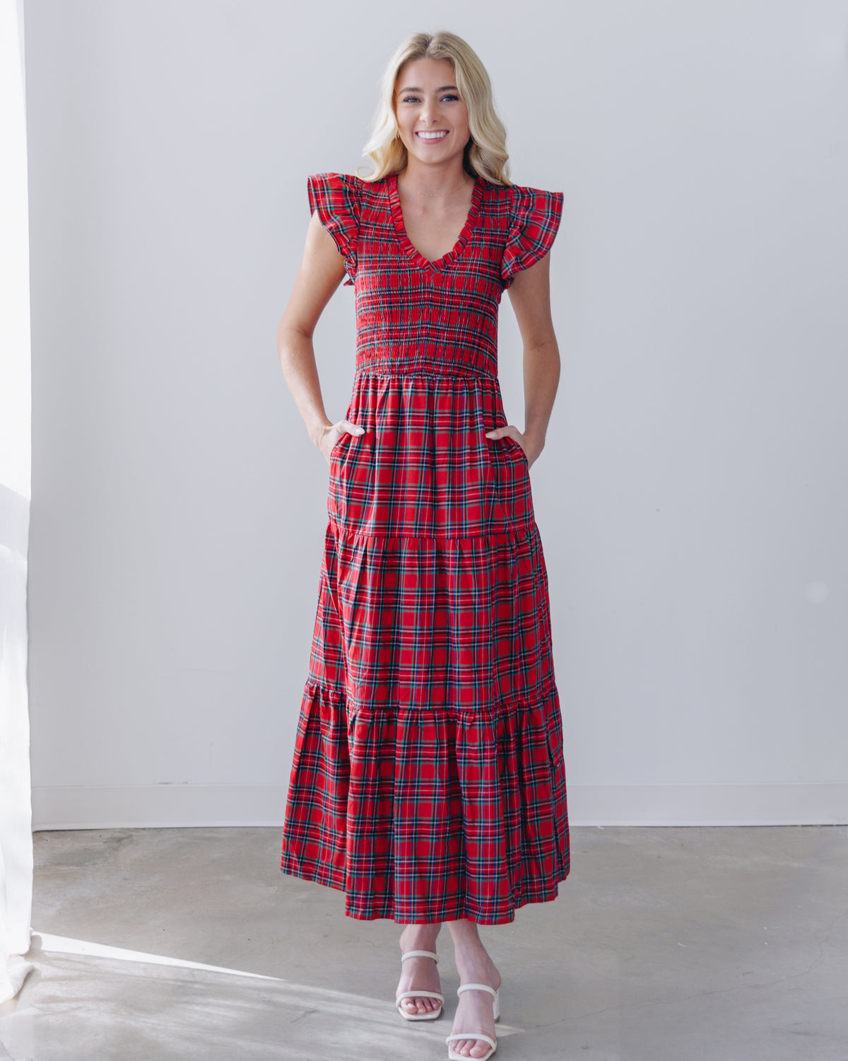 Rachel Plaid Midi Dress