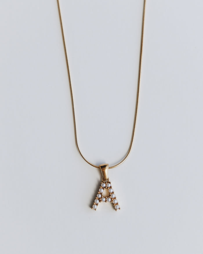 Diana Pearl Initial Necklace