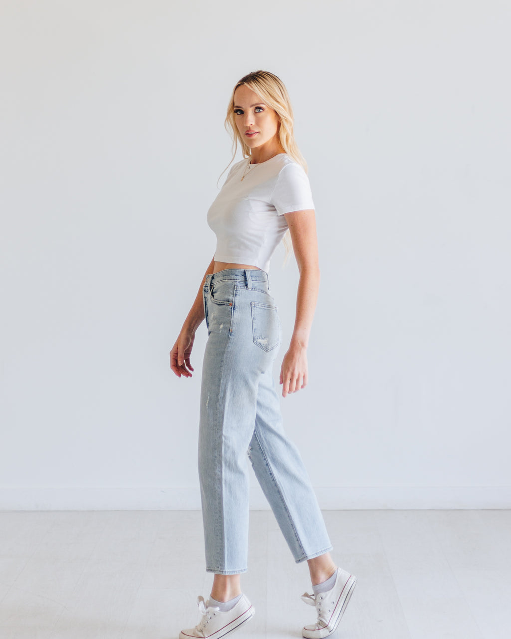 PISTOLA Cassie Crop - Rainer Distressed | City and Stars